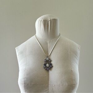 Silver Necklace with Purple Pendant